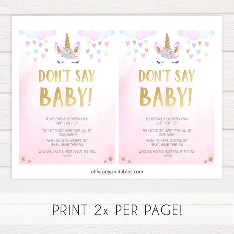 dont say baby game, Printable baby shower games, unicorn baby games, baby shower games, fun baby shower ideas, top baby shower ideas, unicorn baby shower, baby shower games, fun unicorn baby shower ideas