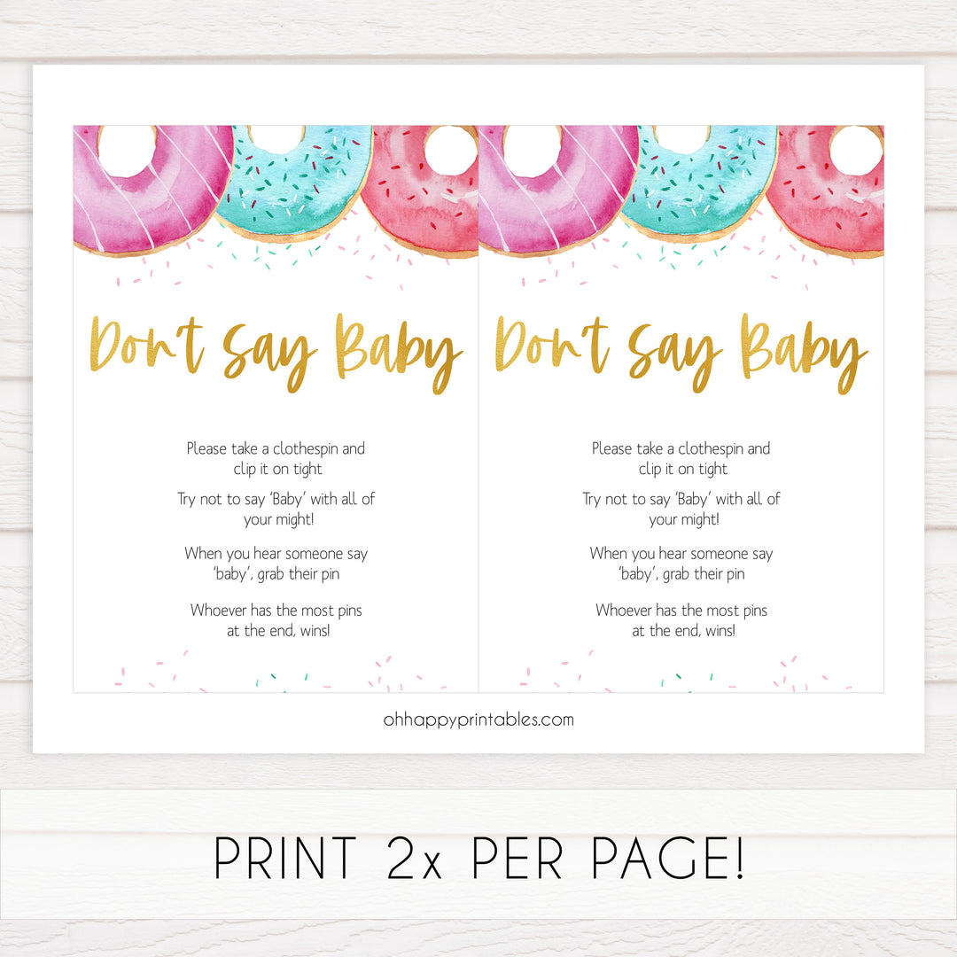 dont say baby game, Printable baby shower games, donut baby games, baby shower games, fun baby shower ideas, top baby shower ideas, donut sprinkles baby shower, baby shower games, fun donut baby shower ideas