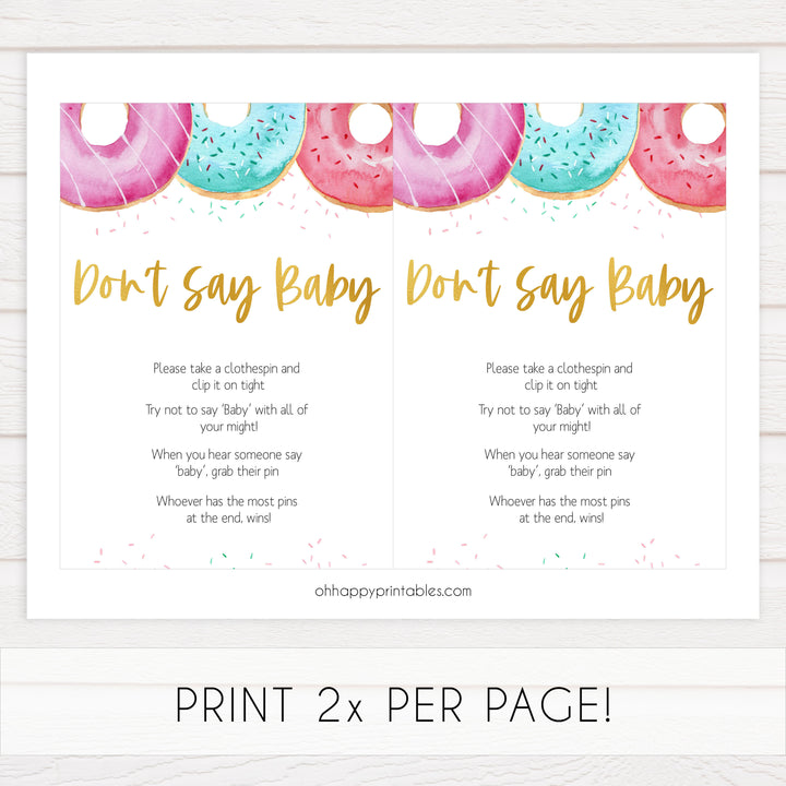 dont say baby game, Printable baby shower games, donut baby games, baby shower games, fun baby shower ideas, top baby shower ideas, donut sprinkles baby shower, baby shower games, fun donut baby shower ideas