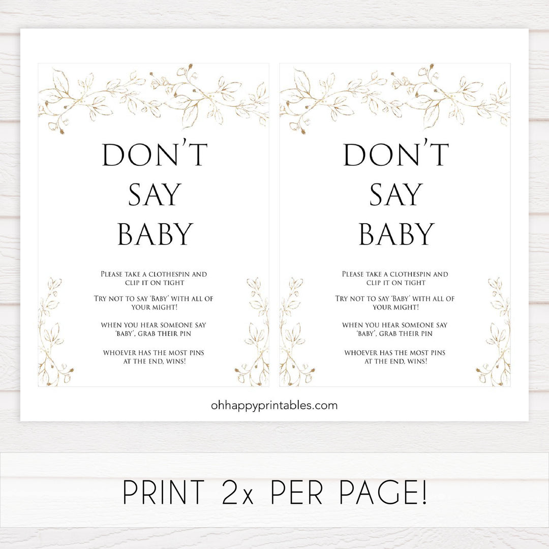 dont say baby game, Printable baby shower games, gold leaf baby games, baby shower games, fun baby shower ideas, top baby shower ideas, gold leaf baby shower, baby shower games, fun gold leaf baby shower ideas