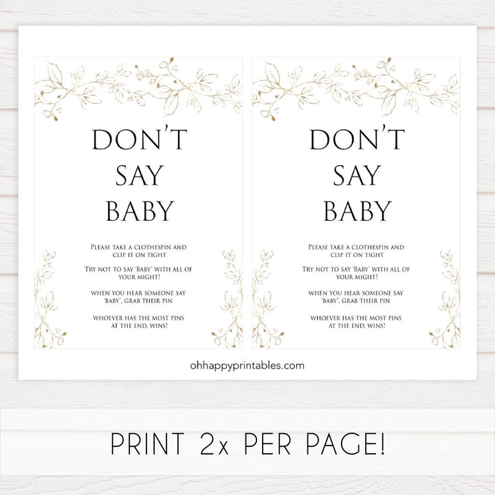 dont say baby game, Printable baby shower games, gold leaf baby games, baby shower games, fun baby shower ideas, top baby shower ideas, gold leaf baby shower, baby shower games, fun gold leaf baby shower ideas