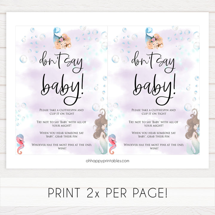 dont say baby game, Printable baby shower games, little mermaid baby games, baby shower games, fun baby shower ideas, top baby shower ideas, little mermaid baby shower, baby shower games, pink hearts baby shower ideas