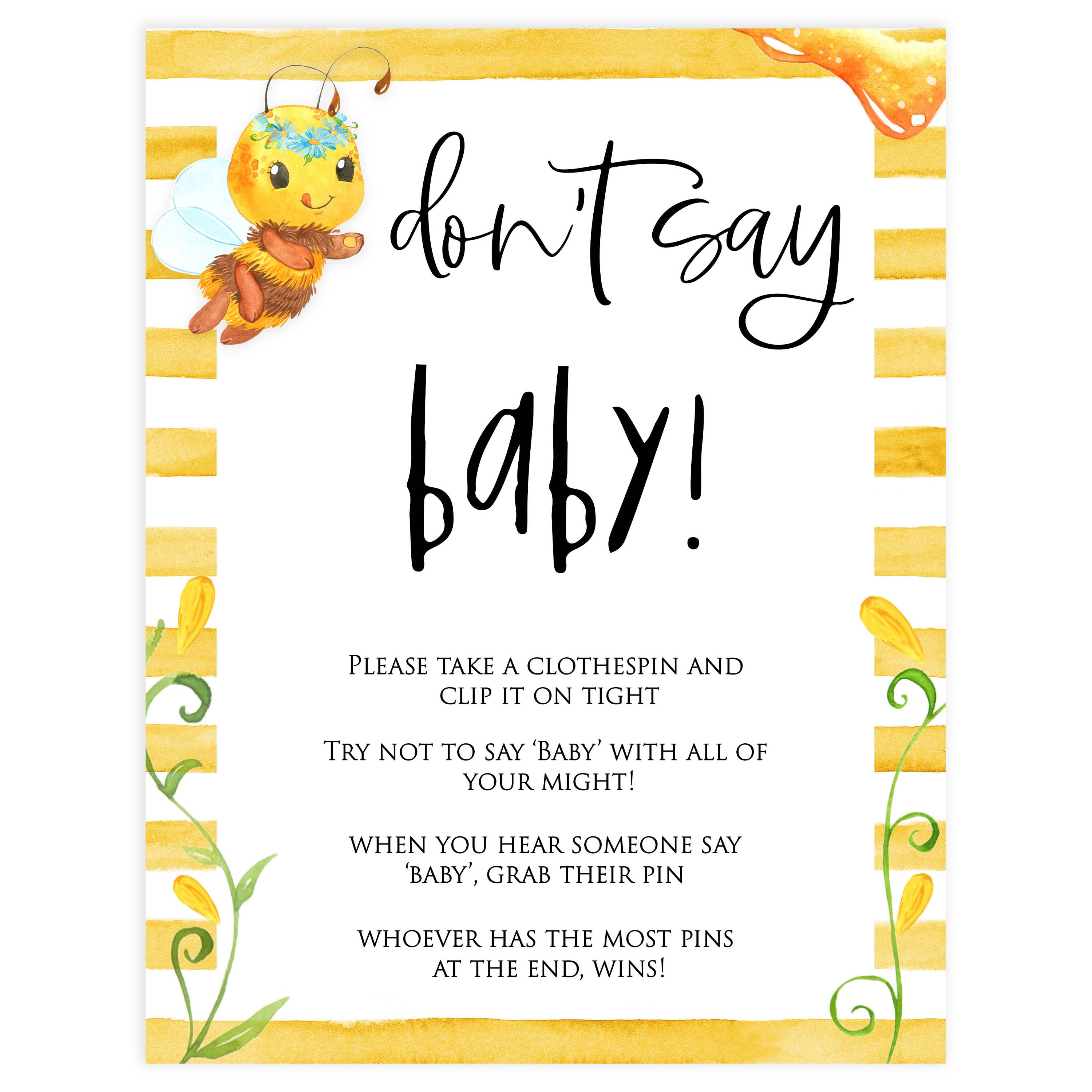 dont say baby game, dont so baby, Printable baby shower games, mommy bee fun baby games, baby shower games, fun baby shower ideas, top baby shower ideas, mommy to bee baby shower, friends baby shower ideas