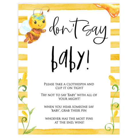dont say baby game, dont so baby, Printable baby shower games, mommy bee fun baby games, baby shower games, fun baby shower ideas, top baby shower ideas, mommy to bee baby shower, friends baby shower ideas