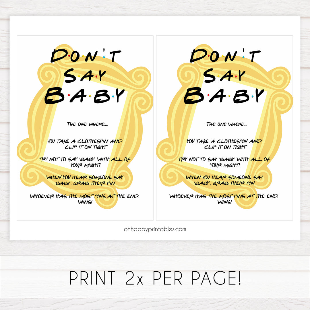 don't say baby game, Printable baby shower games, friends fun baby games, baby shower games, fun baby shower ideas, top baby shower ideas, friends baby shower, friends baby shower ideas