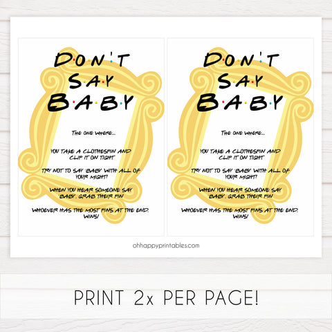 don't say baby game, Printable baby shower games, friends fun baby games, baby shower games, fun baby shower ideas, top baby shower ideas, friends baby shower, friends baby shower ideas