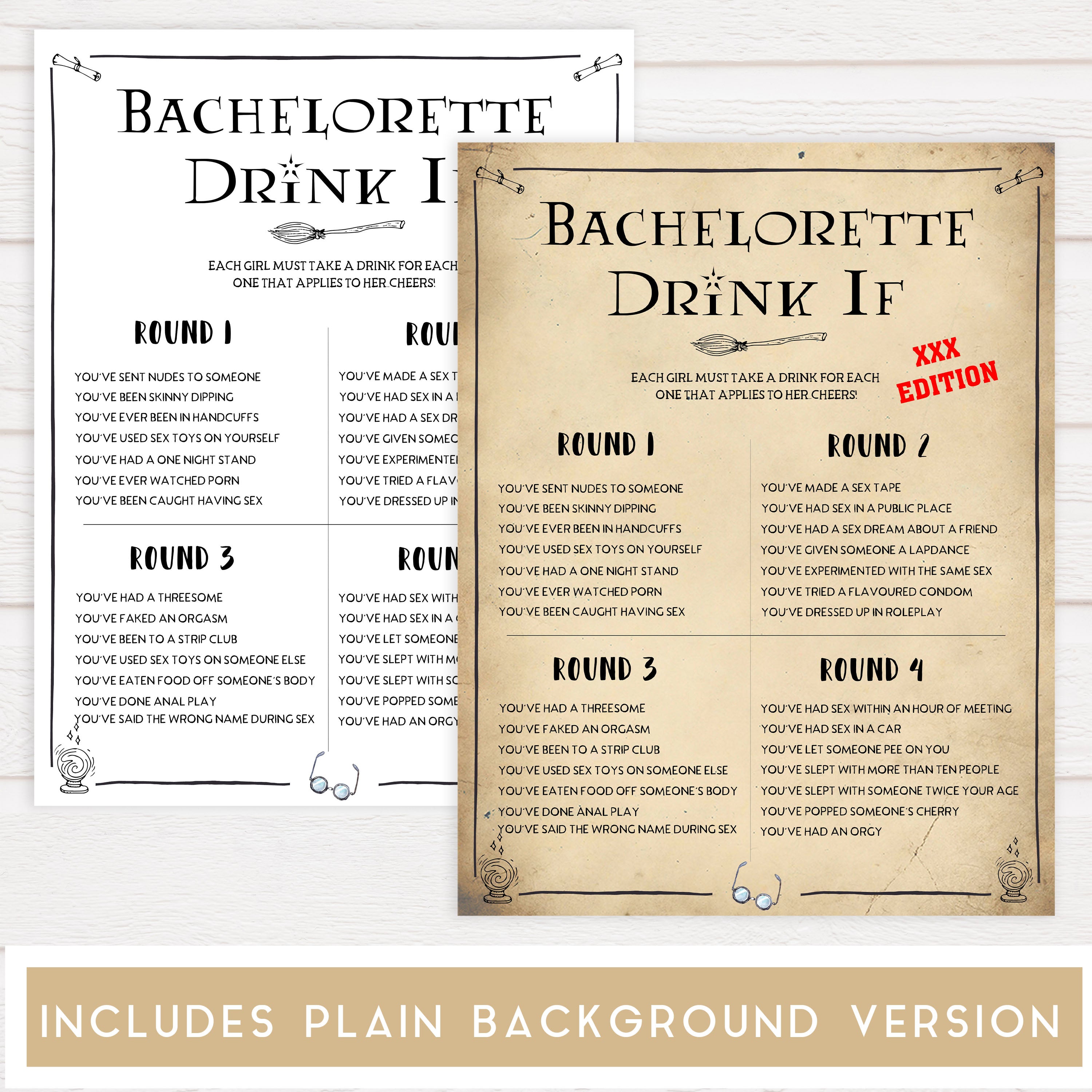 adult drink if game, naughty drink if game,  Printable bachelorette games, Harry Potter bachelorette, Harry Potter hen party games, fun hen party games, bachelorette game ideas, Harry Potter adult party games, naughty hen games, naughty bachelorette games