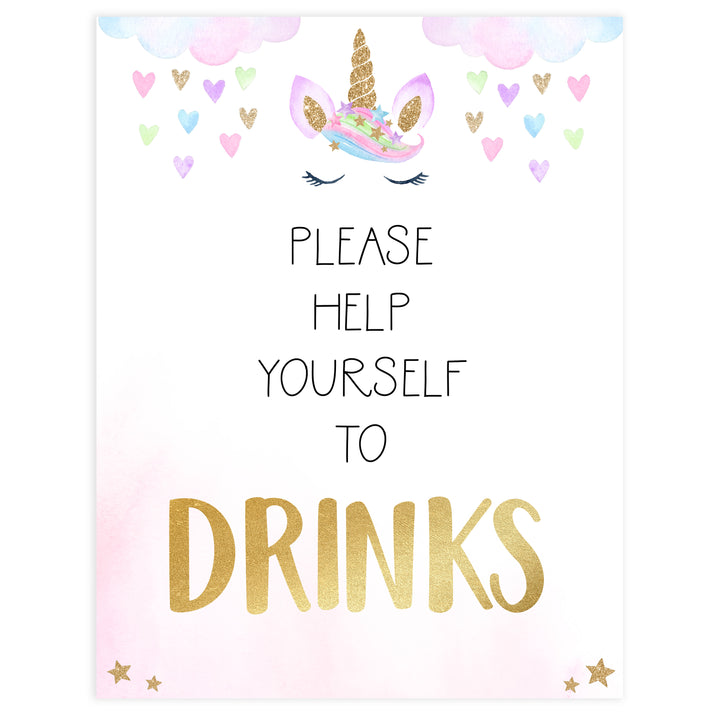 drinks baby table decor, Unicorn baby decor, printable baby table signs, printable baby decor, baby adventure table signs, fun baby signs, baby unicorn fun baby table signs