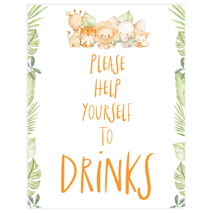 drinks baby table signs, Safari animals baby decor, printable baby table signs, printable baby decor, baby safari animals table signs, fun baby signs, baby safari animals fun baby table signs