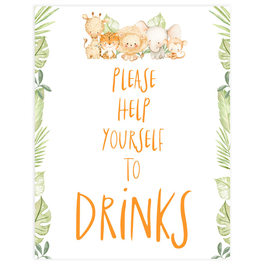 drinks baby table signs, Safari animals baby decor, printable baby table signs, printable baby decor, baby safari animals table signs, fun baby signs, baby safari animals fun baby table signs