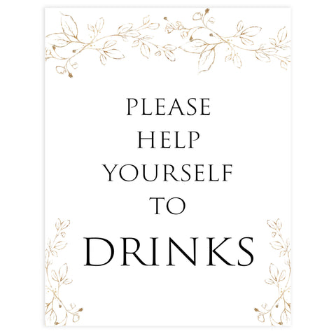 drinks table sign, Gold leaf baby decor, printable baby table signs, printable baby decor, baby gold leaf table signs, fun baby signs, baby gold leaf fun baby table signs