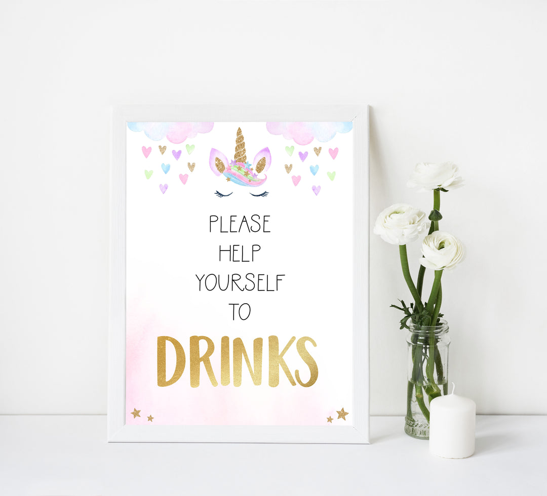 drinks baby table decor, Unicorn baby decor, printable baby table signs, printable baby decor, baby adventure table signs, fun baby signs, baby unicorn fun baby table signs