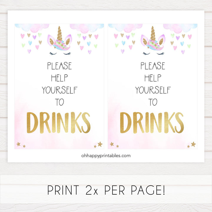 drinks baby table decor, Unicorn baby decor, printable baby table signs, printable baby decor, baby adventure table signs, fun baby signs, baby unicorn fun baby table signs