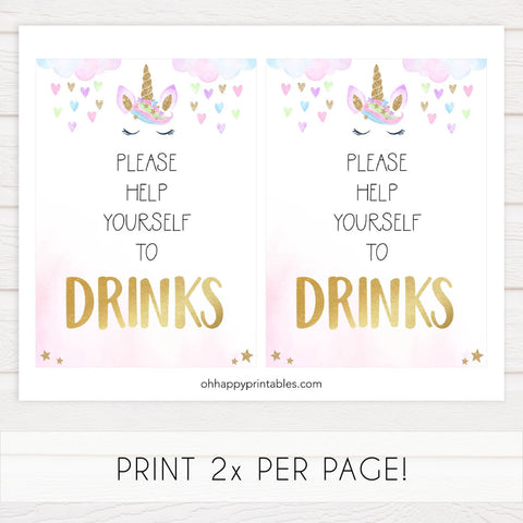 drinks baby table decor, Unicorn baby decor, printable baby table signs, printable baby decor, baby adventure table signs, fun baby signs, baby unicorn fun baby table signs