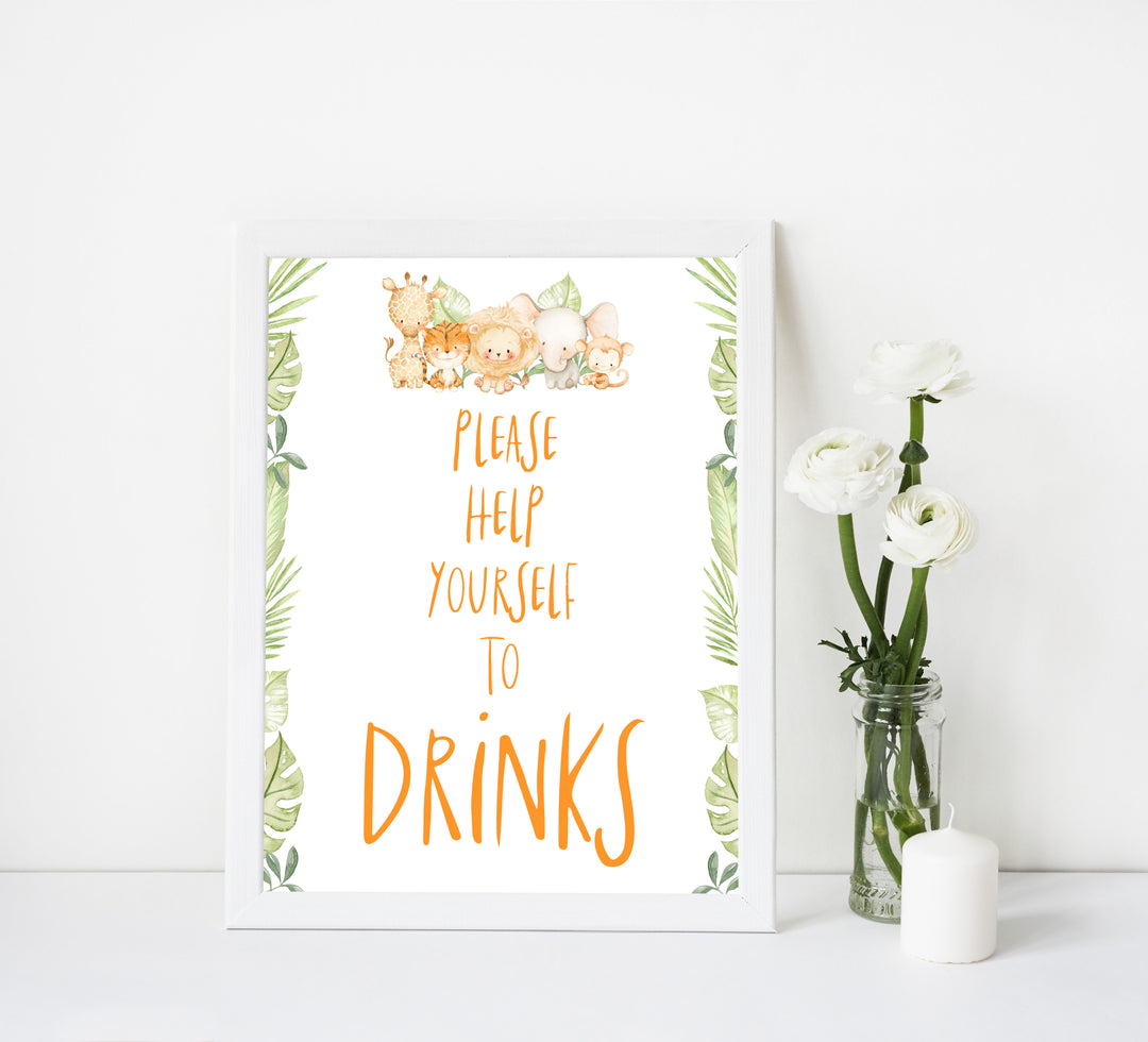 drinks baby table signs, Safari animals baby decor, printable baby table signs, printable baby decor, baby safari animals table signs, fun baby signs, baby safari animals fun baby table signs
