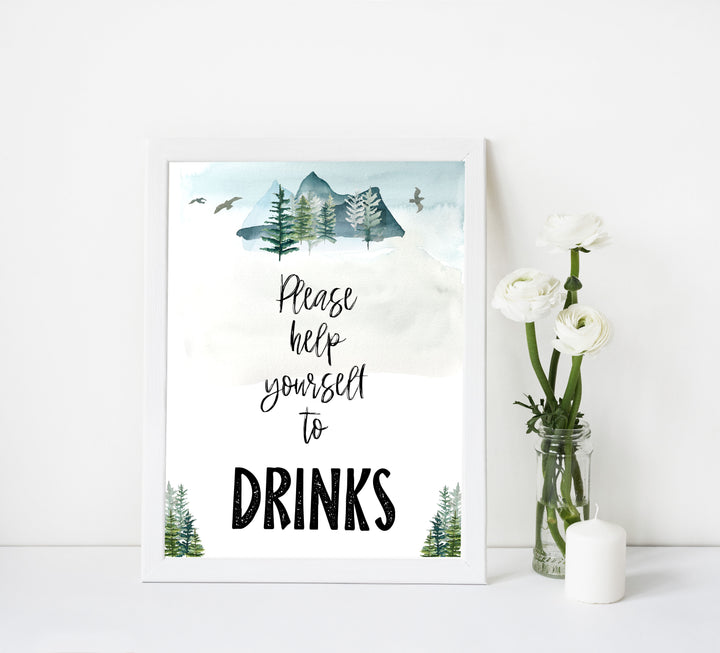 drinks baby shower sign, Adventure baby decor, printable baby table signs, printable baby decor, baby adventure table signs, fun baby signs, baby adventure fun baby table signs