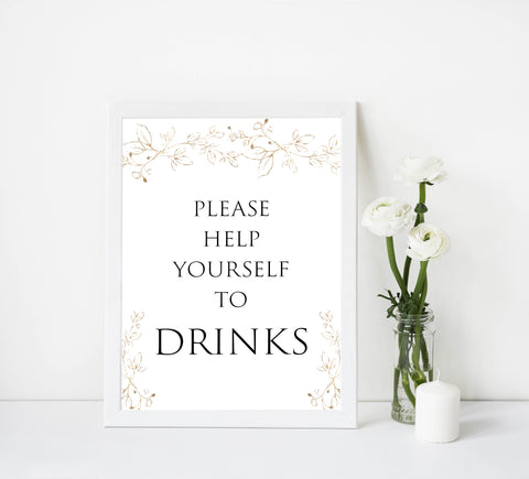drinks table sign, Gold leaf baby decor, printable baby table signs, printable baby decor, baby gold leaf table signs, fun baby signs, baby gold leaf fun baby table signs