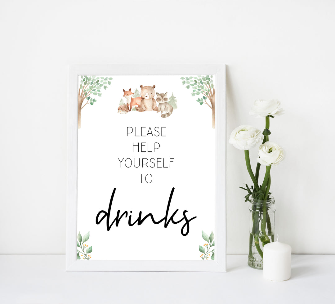 8 baby shower signs, Woodland animals baby decor, printable baby table signs, printable baby decor, baby woodland animals table signs, fun baby signs, baby woodland animals fun baby table signs