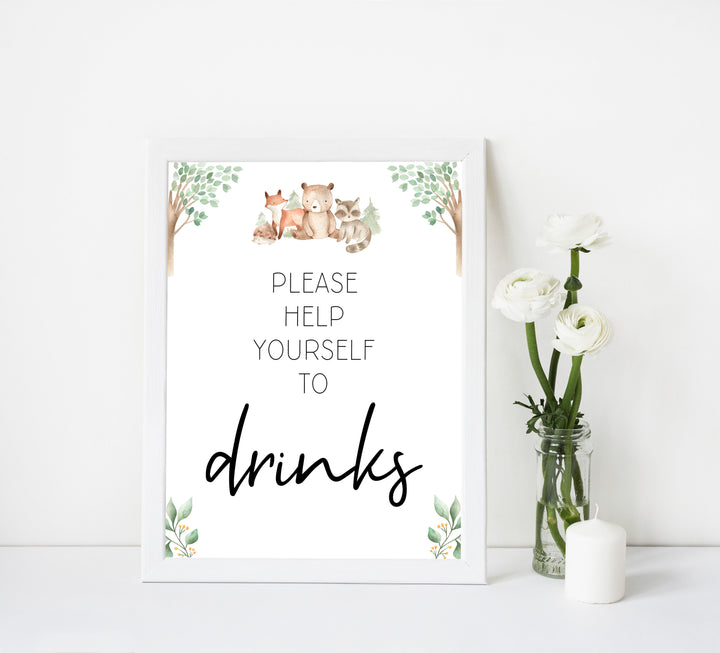 8 baby shower signs, Woodland animals baby decor, printable baby table signs, printable baby decor, baby woodland animals table signs, fun baby signs, baby woodland animals fun baby table signs