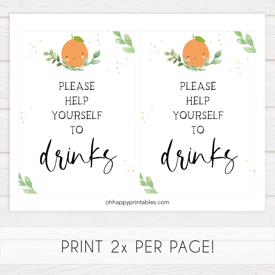 drinks baby shower table signs, Little cutie baby decor, printable baby table signs, printable baby decor, baby little cutie table signs, fun baby signs, baby little cutie fun baby table signs