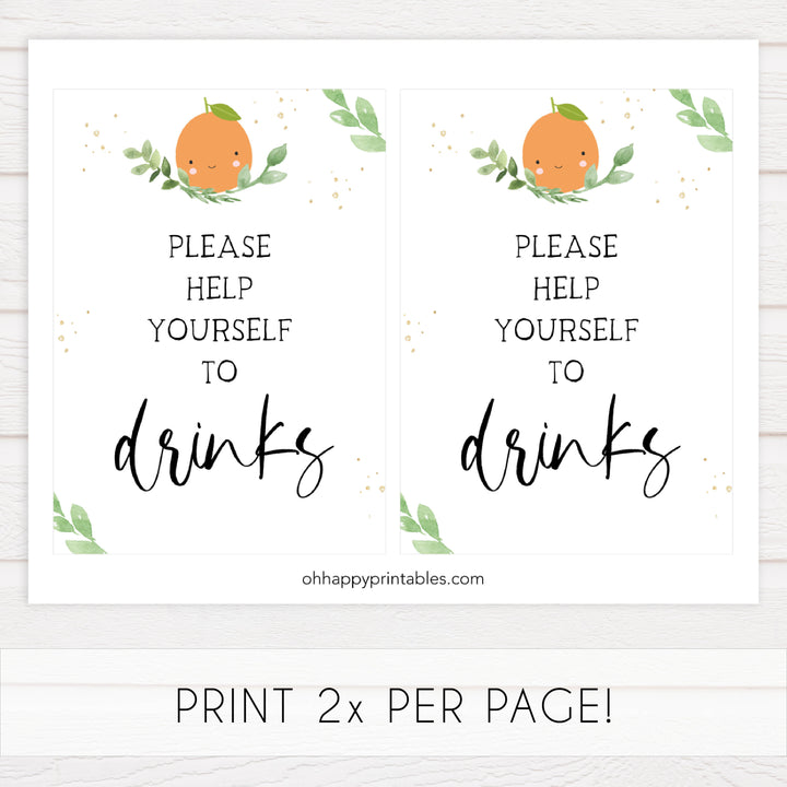drinks baby shower table signs, Little cutie baby decor, printable baby table signs, printable baby decor, baby little cutie table signs, fun baby signs, baby little cutie fun baby table signs