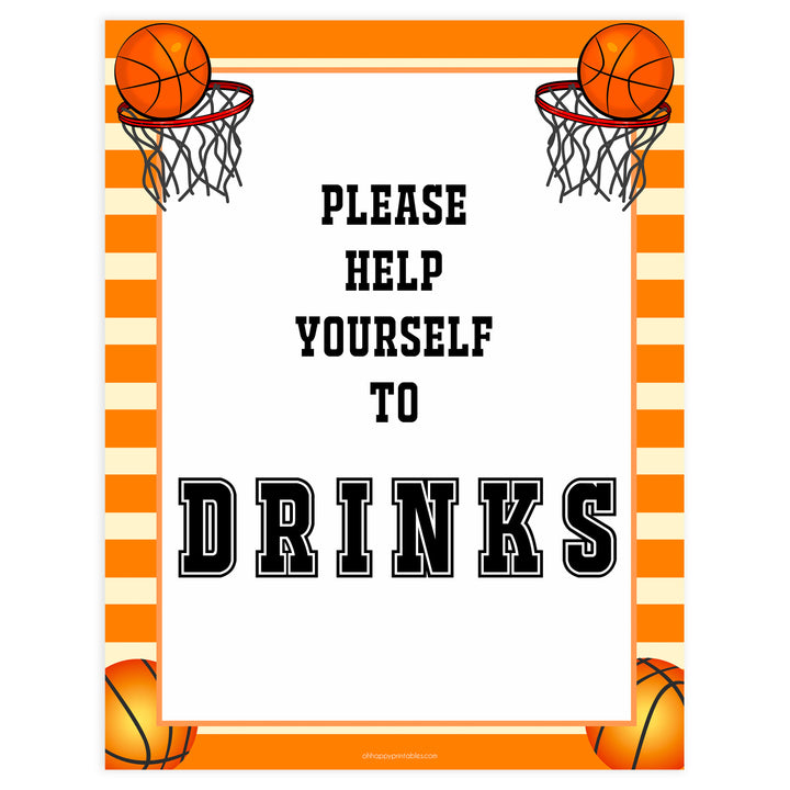drinks baby table signs, drinks table signs, Basketball baby decor, printable baby table signs, printable baby decor, Basketball table signs, fun baby signs, Basketball fun baby table signs
