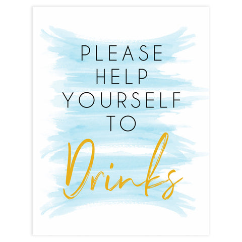 blue watercolor baby signs, drinks baby signs, drinks baby decor, printable baby signs, fun baby games, baby shower ideas
