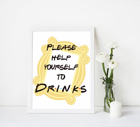 drinks baby table signs, Friends baby decor, printable baby table signs, printable baby decor, friends table signs, fun baby signs, friends fun baby table signs