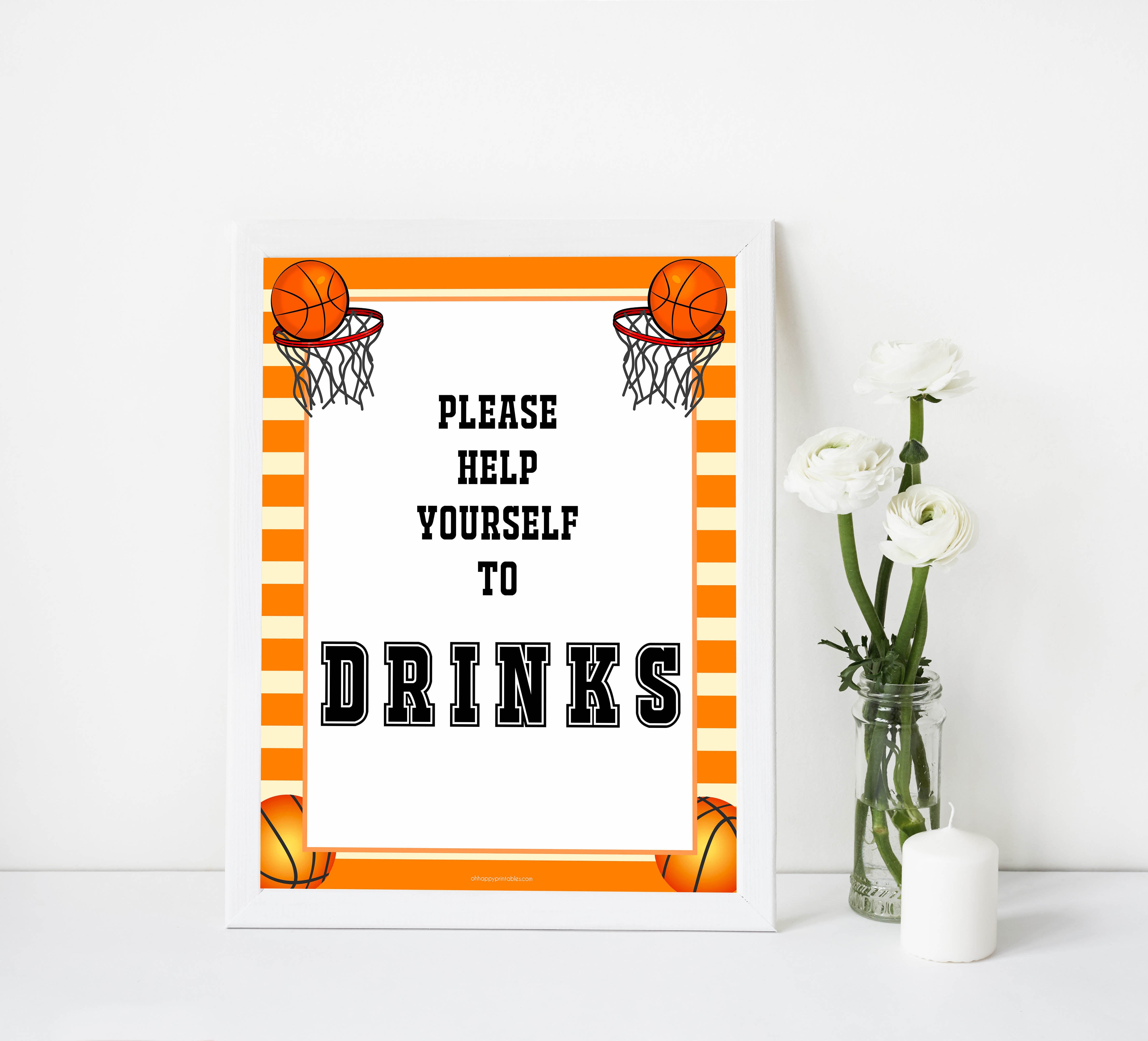 drinks baby table signs, drinks table signs, Basketball baby decor, printable baby table signs, printable baby decor, Basketball table signs, fun baby signs, Basketball fun baby table signs
