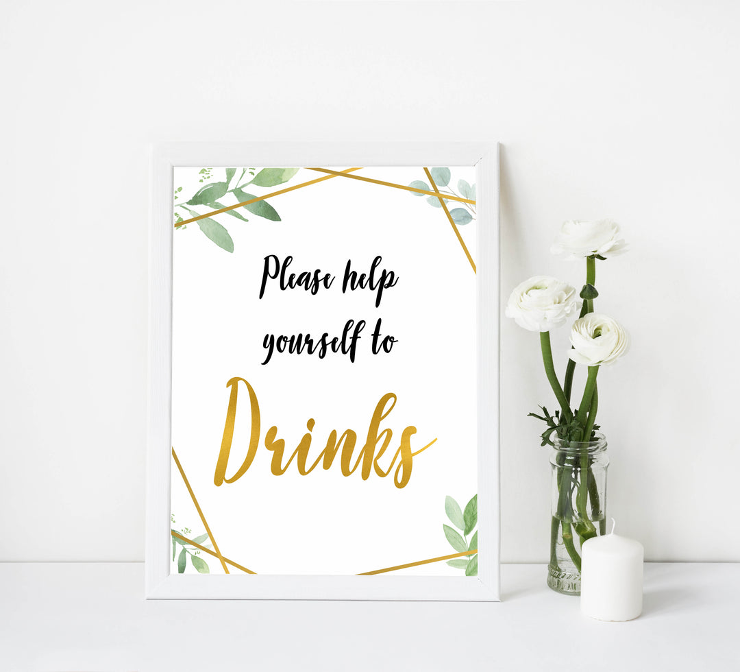 drinks baby table signs, drinks baby decor, Gold geometric baby decor, printable baby table signs, printable baby decor, gold table signs, fun baby signs, geometric fun baby table signs