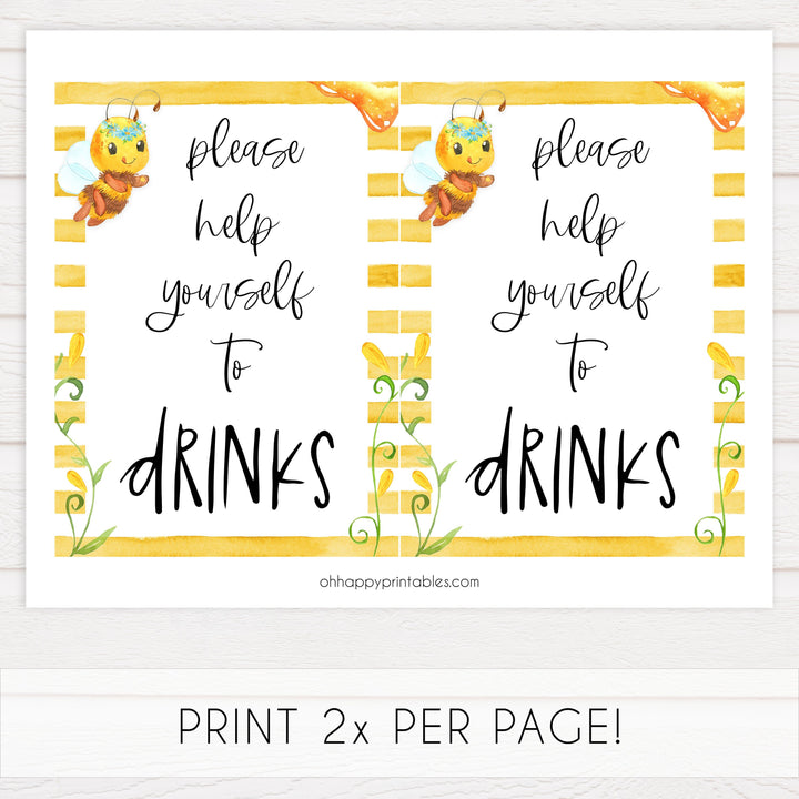 drinks baby table signs, drinks baby signs, Mommy to bee baby decor, printable baby table signs, printable baby decor, mommy bee table signs, fun baby signs, mummy bee fun baby table signs