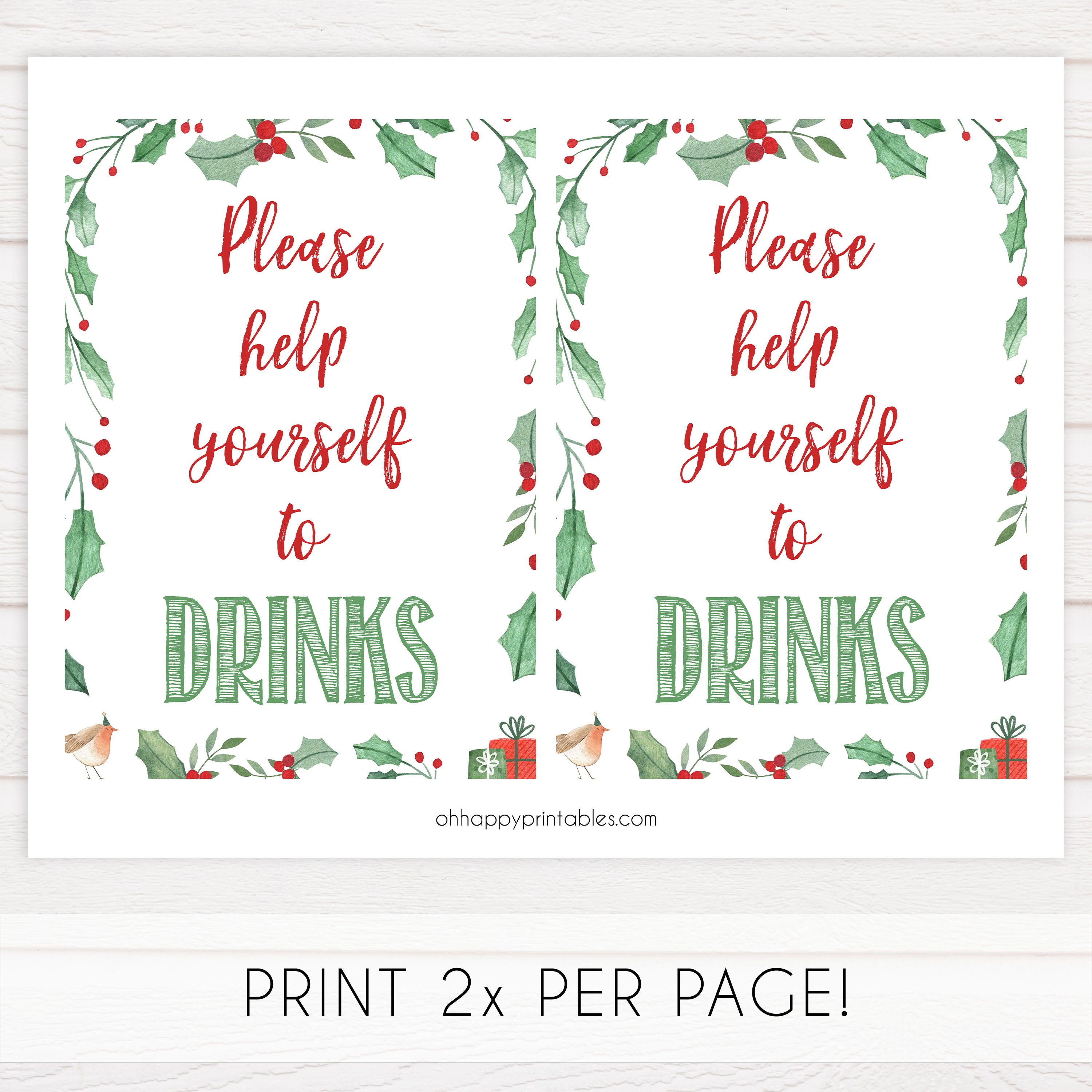 Christmas baby shower signs, drinks baby shower sign, baby shower decor, printable baby signs, baby decor, festive baby shower