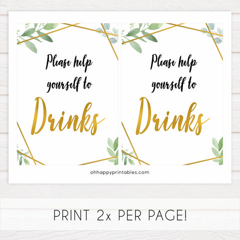 drinks baby table signs, drinks baby decor, Gold geometric baby decor, printable baby table signs, printable baby decor, gold table signs, fun baby signs, geometric fun baby table signs