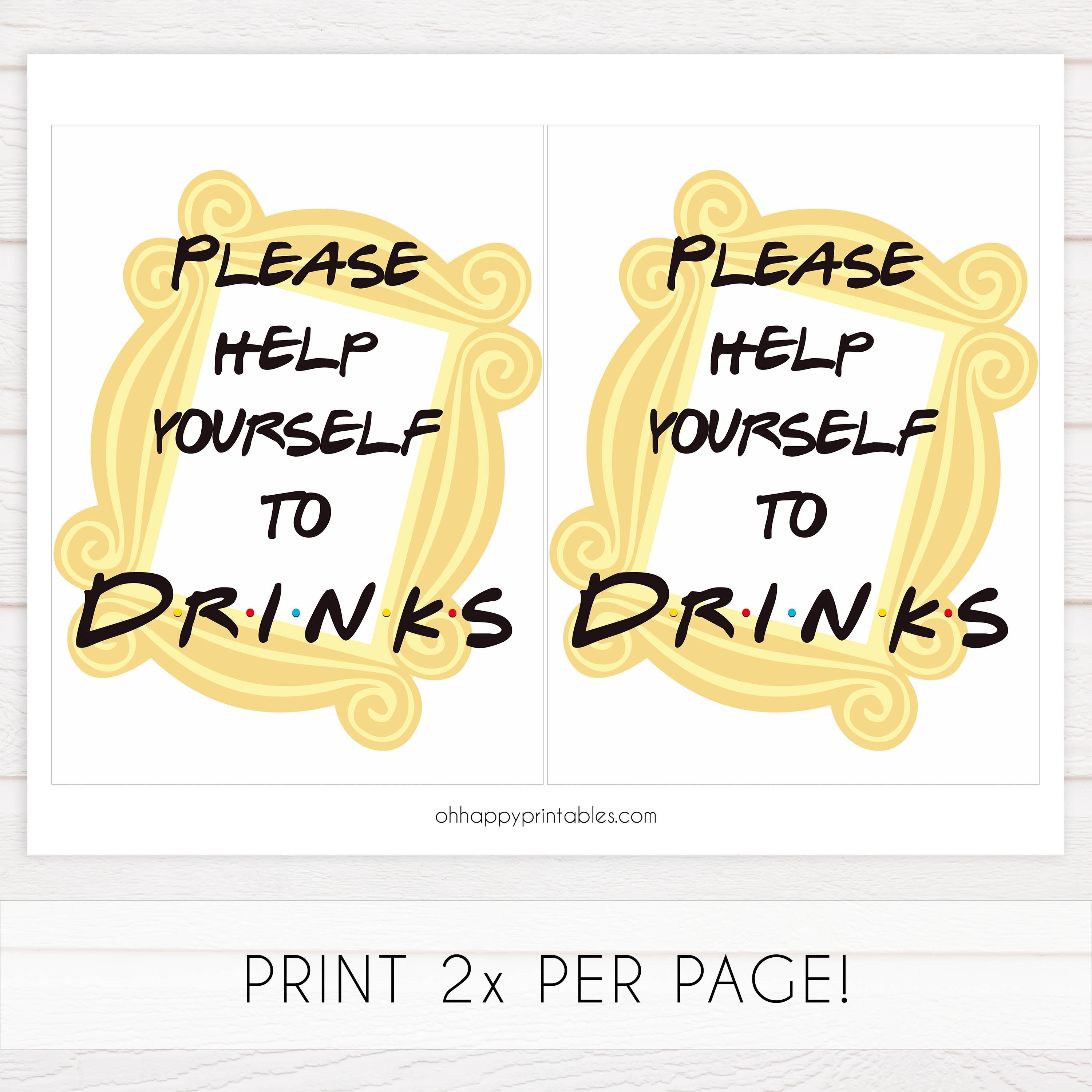 8 Table Signs Pack, Friends baby decor, printable baby table signs, printable baby decor, friends table signs, fun baby signs, friends fun baby table signs