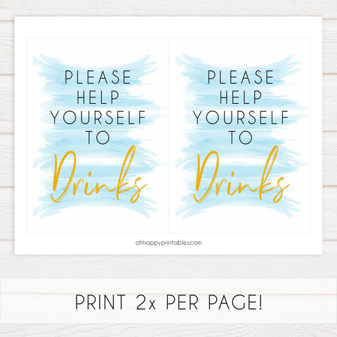 blue baby shower signs, printable baby shower signs, baby signs pack, fun baby games ideas