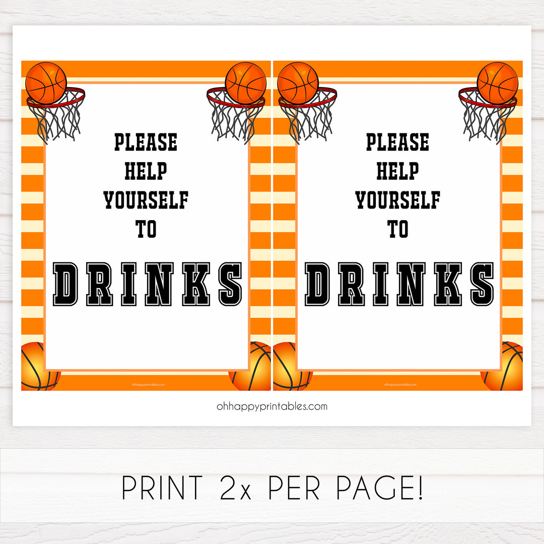 drinks baby table signs, drinks table signs, Basketball baby decor, printable baby table signs, printable baby decor, Basketball table signs, fun baby signs, Basketball fun baby table signs