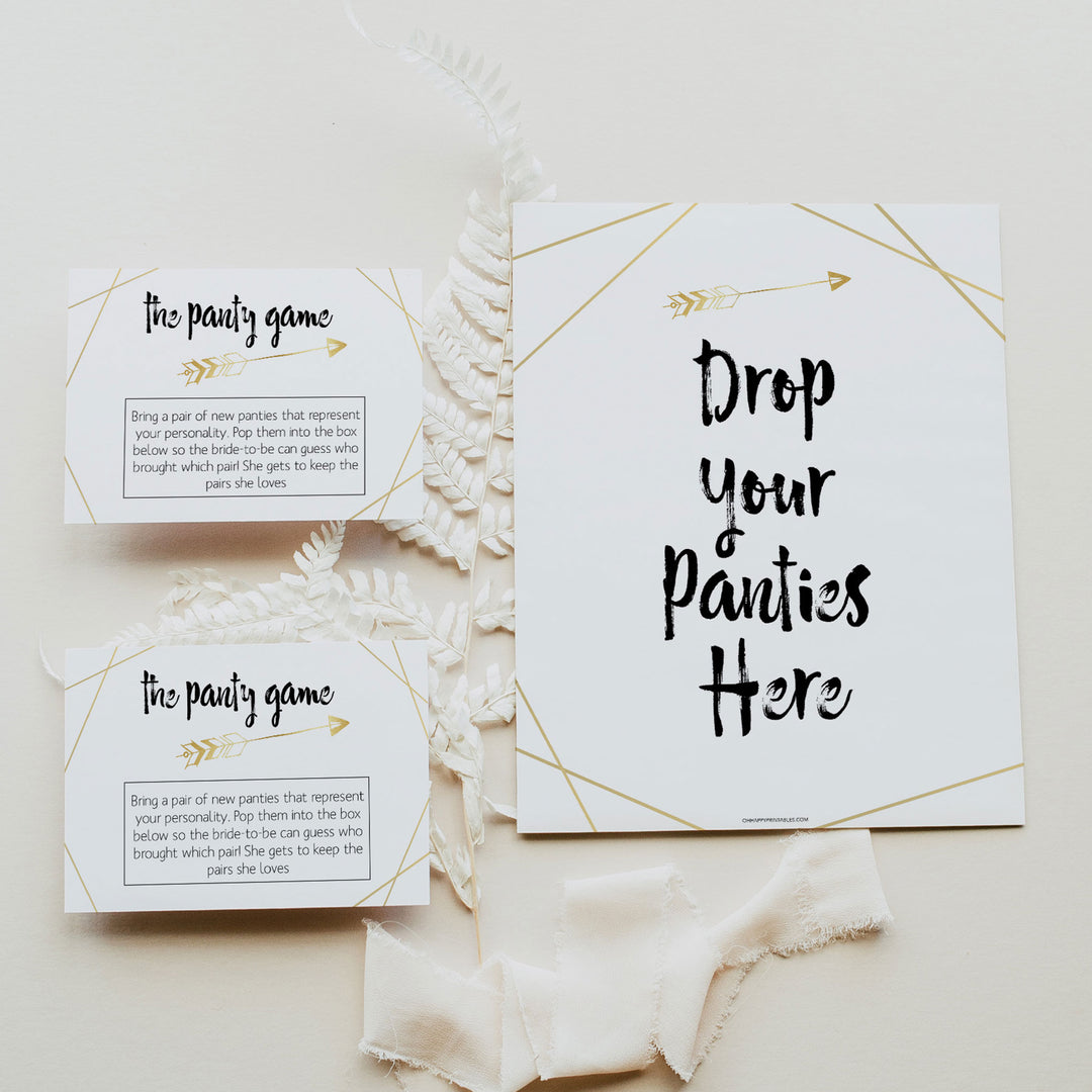 drop your panties game, printable bridal shower games, bridal games, bride tribe shower, fun bridal shower games