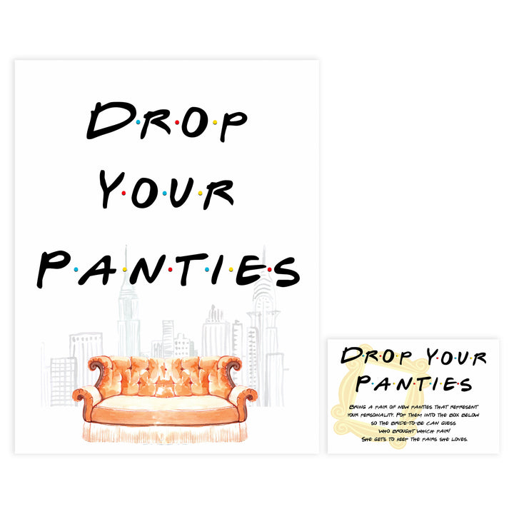 drop your panties game, Printable bridal shower games, friends bridal shower, friends bridal shower games, fun bridal shower games, bridal shower game ideas, friends bridal shower