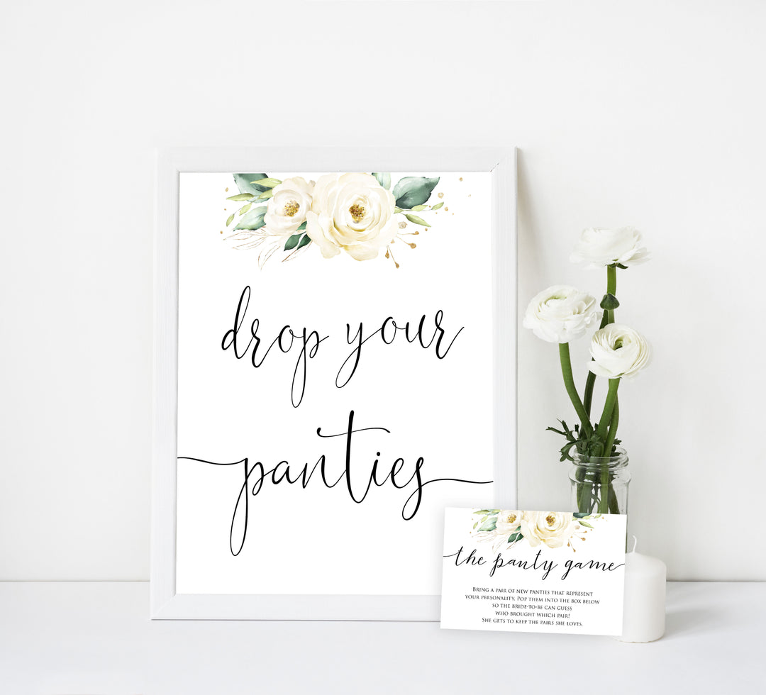 drop your panties game, Printable bridal shower games, floral bridal shower, floral bridal shower games, fun bridal shower games, bridal shower game ideas, floral bridal shower