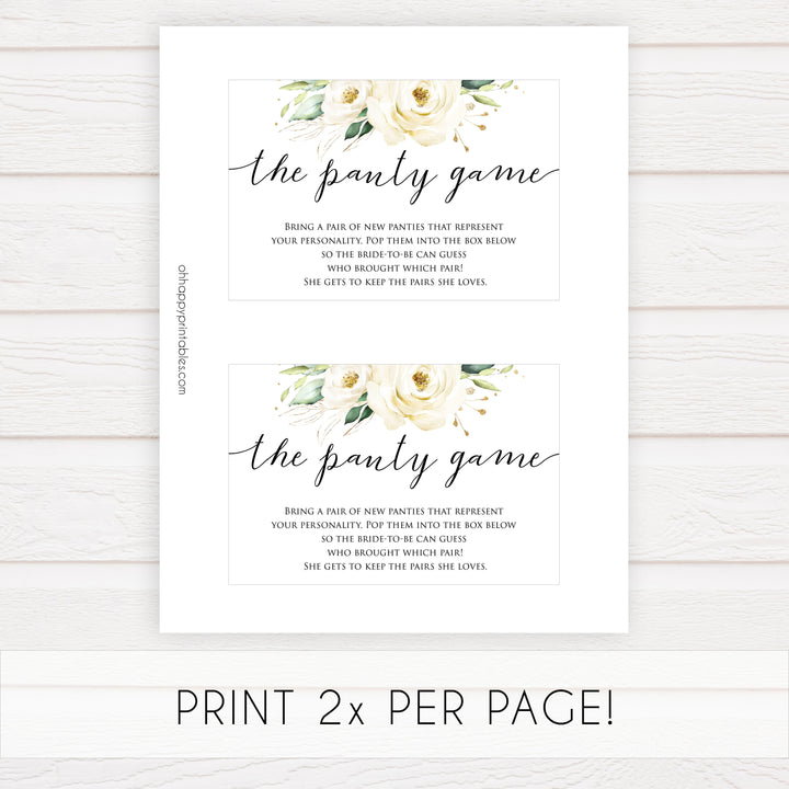 drop your panties game, Printable bridal shower games, floral bridal shower, floral bridal shower games, fun bridal shower games, bridal shower game ideas, floral bridal shower