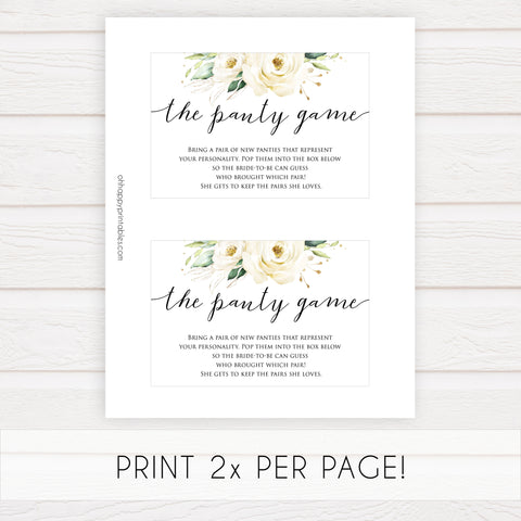 drop your panties game, Printable bridal shower games, floral bridal shower, floral bridal shower games, fun bridal shower games, bridal shower game ideas, floral bridal shower