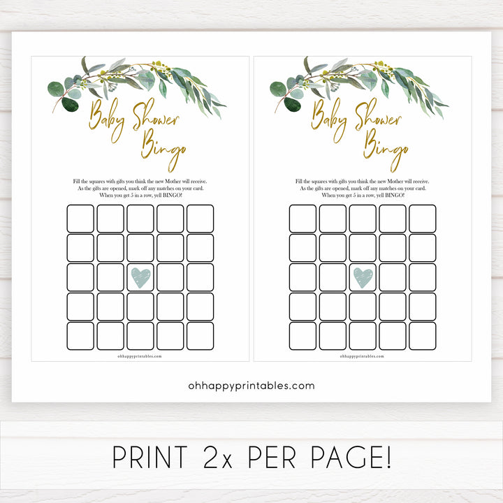 Eucalyptus baby shower games, baby shower bingo baby game, fun baby shower games, printable baby games, baby shower ideas, baby games, baby shower baby shower bundle, baby shower games packs, botanical baby shower