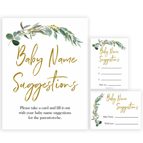Eucalyptus baby shower games, baby name suggestions baby game, fun baby shower games, printable baby games, baby shower ideas, baby games, baby shower baby shower bundle, baby shower games packs, botanical baby shower