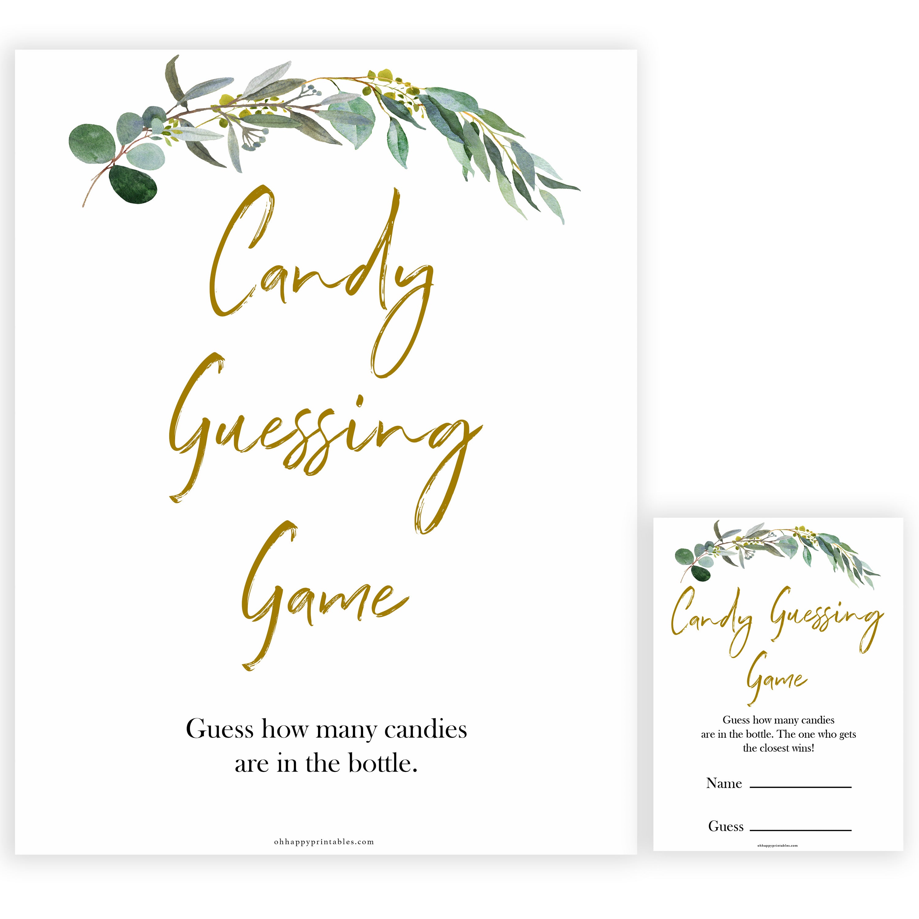 Eucalyptus baby shower games, candy guessing game baby game, fun baby shower games, printable baby games, baby shower ideas, baby games, baby shower baby shower bundle, baby shower games packs, botanical baby shower