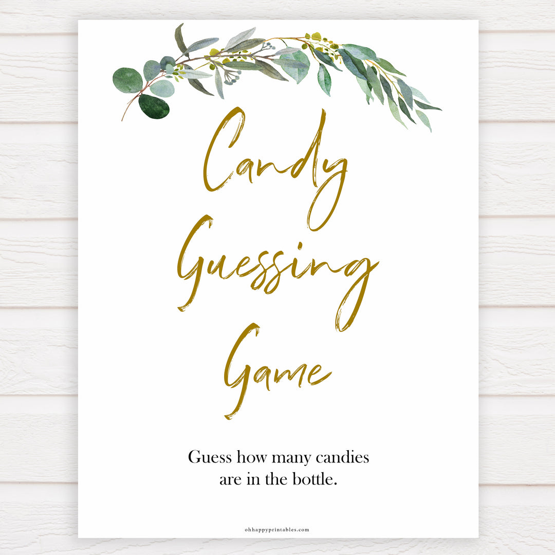 Eucalyptus baby shower games, candy guessing game baby game, fun baby shower games, printable baby games, baby shower ideas, baby games, baby shower baby shower bundle, baby shower games packs, botanical baby shower