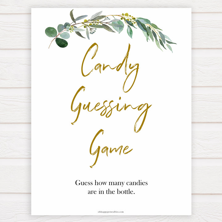 Eucalyptus baby shower games, candy guessing game baby game, fun baby shower games, printable baby games, baby shower ideas, baby games, baby shower baby shower bundle, baby shower games packs, botanical baby shower