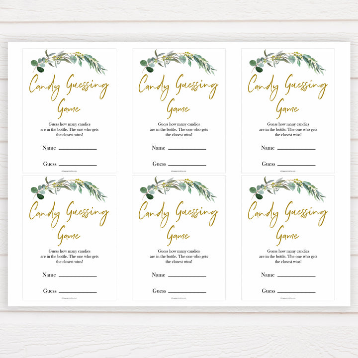 Eucalyptus baby shower games, candy guessing game baby game, fun baby shower games, printable baby games, baby shower ideas, baby games, baby shower baby shower bundle, baby shower games packs, botanical baby shower