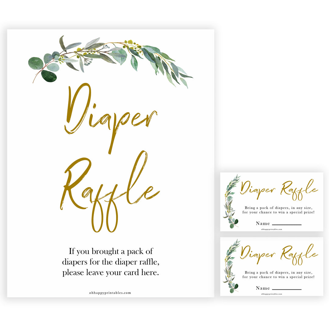 Eucalyptus baby shower games, diaper raffle baby game, fun baby shower games, printable baby games, baby shower ideas, baby games, baby shower baby shower bundle, baby shower games packs, botanical baby shower