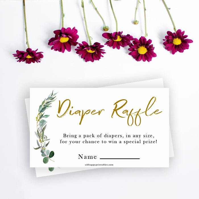 Eucalyptus baby shower games, diaper raffle baby game, fun baby shower games, printable baby games, baby shower ideas, baby games, baby shower baby shower bundle, baby shower games packs, botanical baby shower