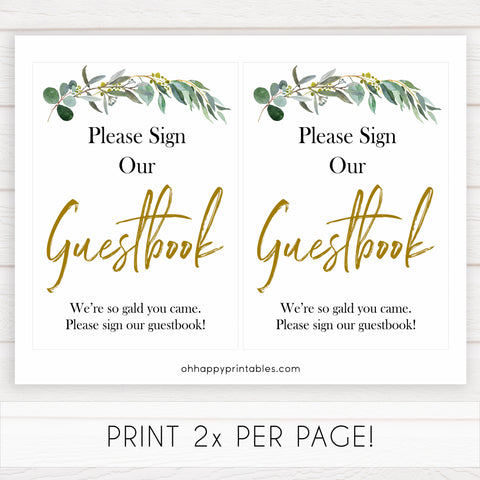 eucalyptus baby signs, guestbook baby signs, printable baby signs, botanical baby signs, baby shower decor, fun baby signs